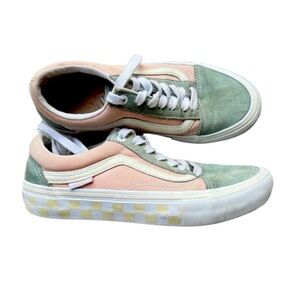 Vans Old Skool Low Top Sneakers in Mint Green and Peach